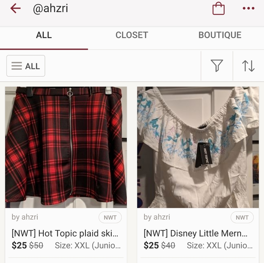 [SALE] [NWT] Ariel crop top + plaid skirt bundle